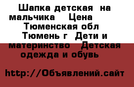  Шапка детская  на мальчика. › Цена ­ 150 - Тюменская обл., Тюмень г. Дети и материнство » Детская одежда и обувь   